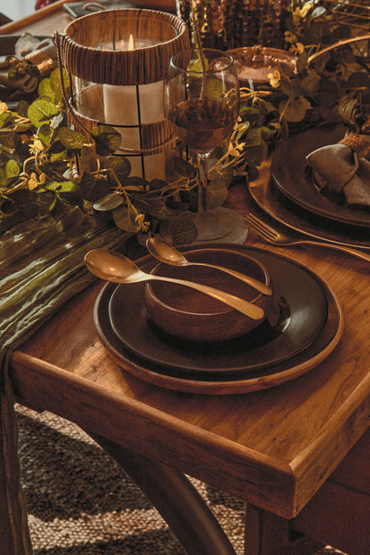 Kora Round Acacia Wood Plate