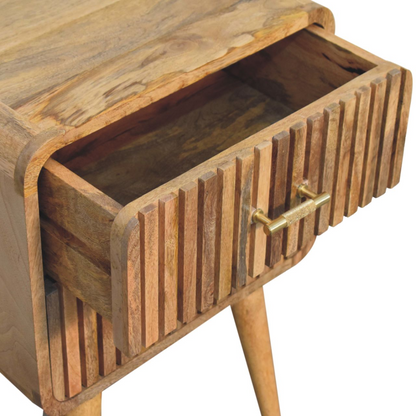 Artisan Furniture Solid Wood T-bar Ridged Bedside