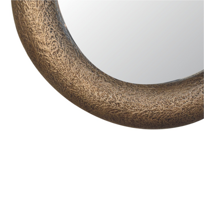 Artisan Furniture Round Metallic Hammered Mirror