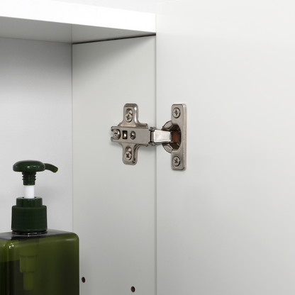 kleankin Bathroom Mirror Cabinet Wall Mount Storage organiser w/ Door, White