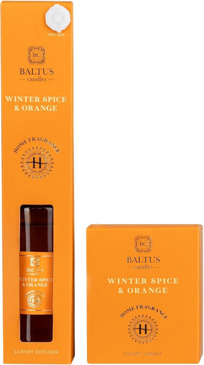 Diffuser and Candle Gift Set - Winter Spice & Orange