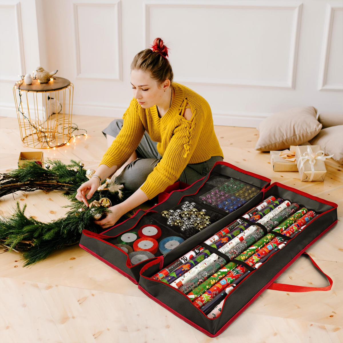 VINSANI CHRISTMAS GIFT WRAP BLACK STORAGE BAG 1010455