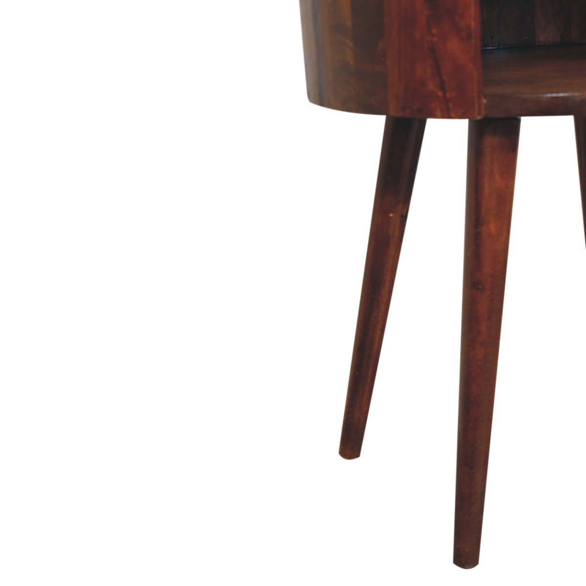 Artisan Furniture Solid Wood Chestnut Round Open Slot Bedside