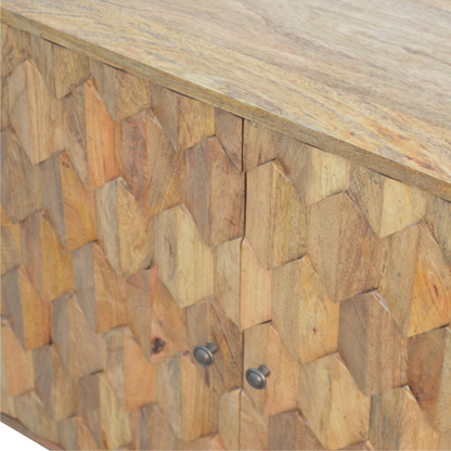 Artisan Furniture Solid Mango Wood Pineapple Carved Cabinet