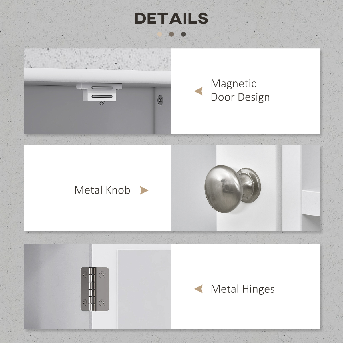 kleankin Wall Mounted Bathroom Mirror Glass Storage Cabinet Cupboard with Shelf