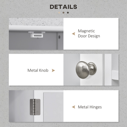 kleankin Wall Mounted Bathroom Mirror Glass Storage Cabinet Cupboard with Shelf