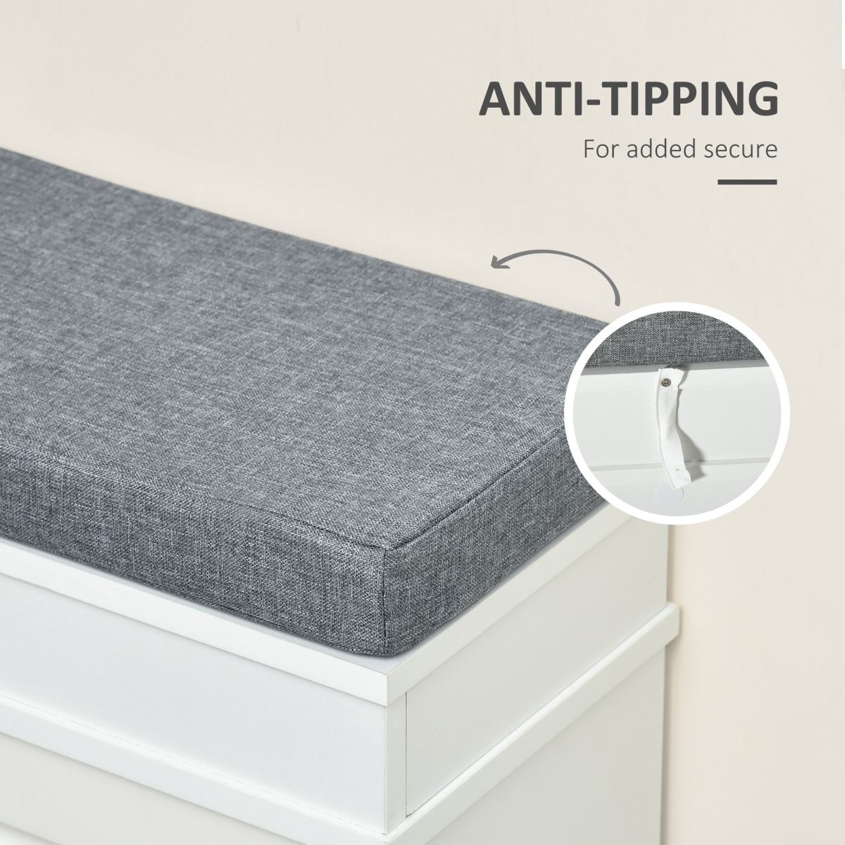 HOMCOM Shoe Storage Bench with Seat Cushion Cabinet Organizer with 2 Drawers