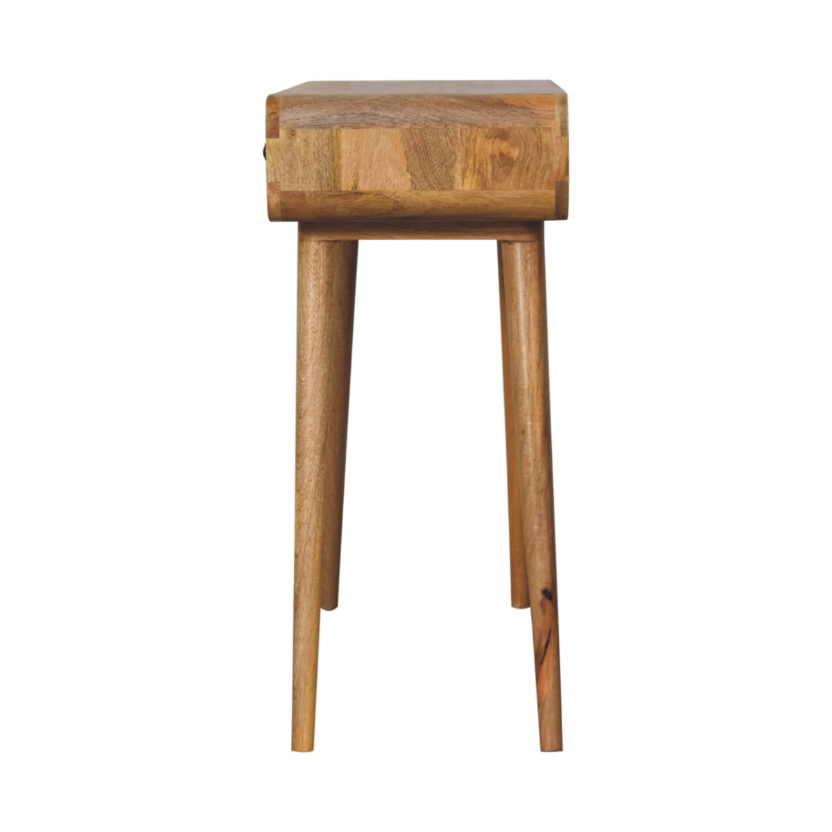 Artisan Furniture Solid Wood Oak-ish Curved Hallway Table, 2 Drawers, Brown