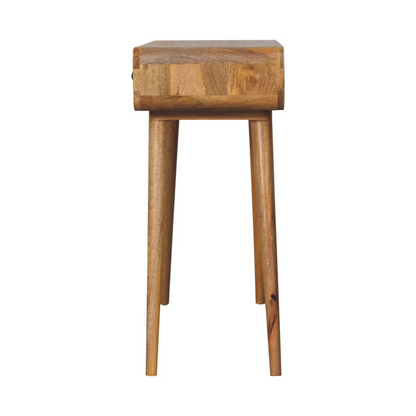 Artisan Furniture Solid Wood Oak-ish Curved Hallway Table, 2 Drawers, Brown