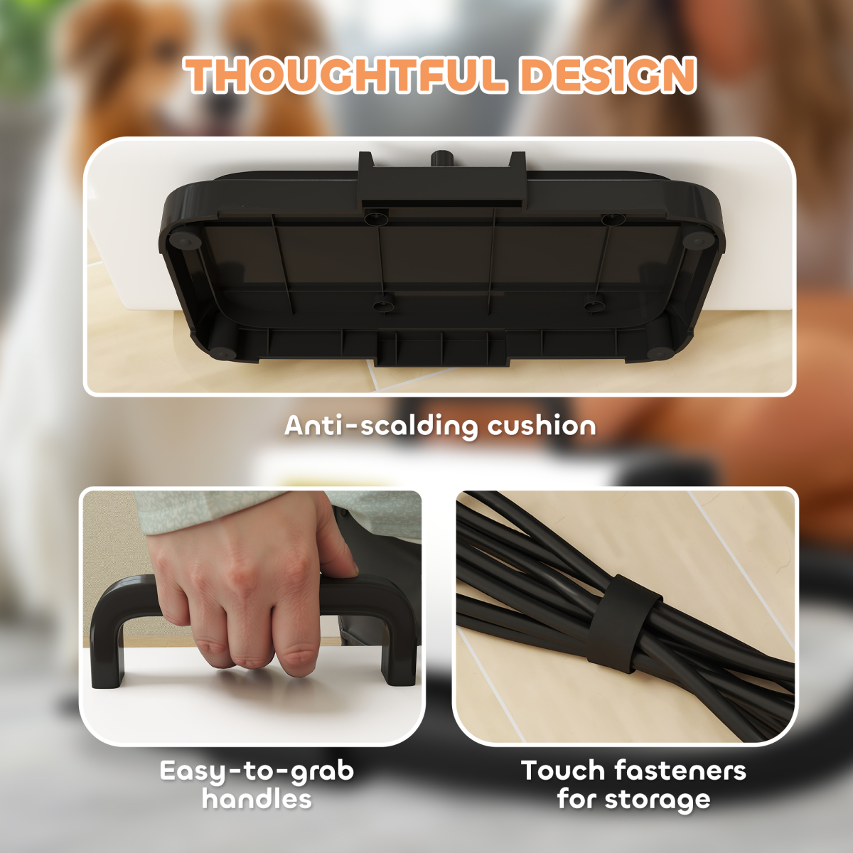 PawHut 2200W Dog Hair Dryer w/ Auto Adjustable Temperature & Airflow, White