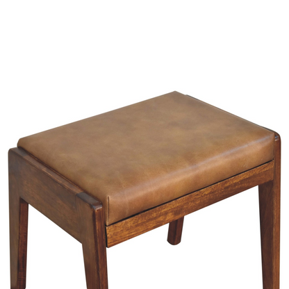 Artisan Furniture Solid Mango Wood Buffalo Hallway Footstool