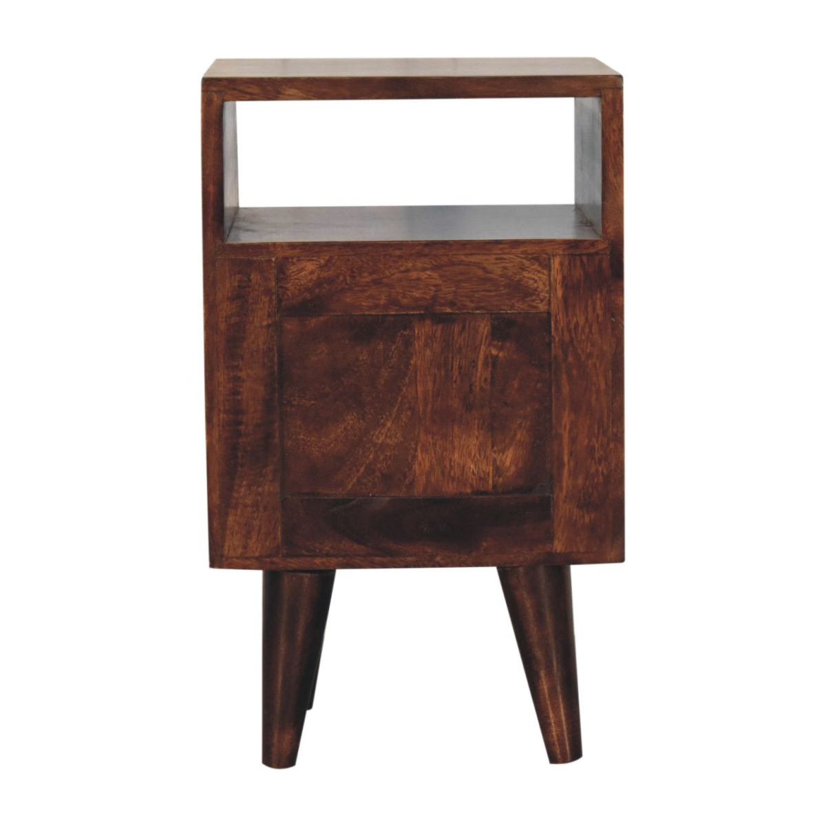 Artisan Furniture Solid Wood Mini Classic California Walnut Bedside, Brown, 2 Drawers and 1 Shelf