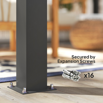 Outsunny 3 x 3(m) Electric Louvered Pergola Aluminium Pergola w/ LED Light