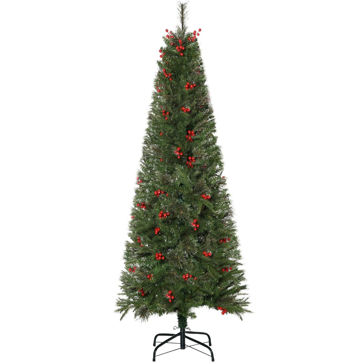 Homcom 7ft Pencil Artificial Christmas Tree with Realistic Branches