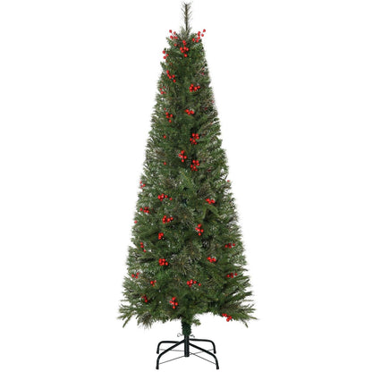 Homcom 7ft Pencil Artificial Christmas Tree with Realistic Branches