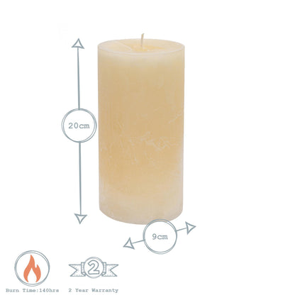 20cm Vanilla Round Pillar Candle