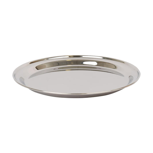 25.5cm Round Stainless Steel Serving Tray