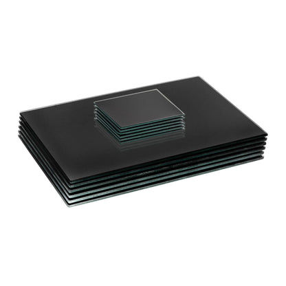 12pc 30cm x 20cm Glass Placemats & Coasters Set