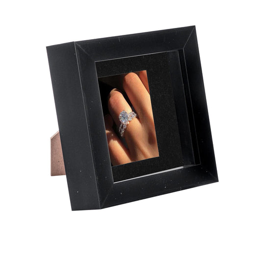 4" x 4" Black 3D Box Photo Frame - with 2" x 2" Mount
