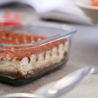Rectangular Glass Cake Dish - 22cm x 16.5cm