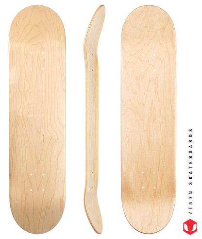 Venom Blank Skateboard Deck - Natural - 7.75" to 8.5"