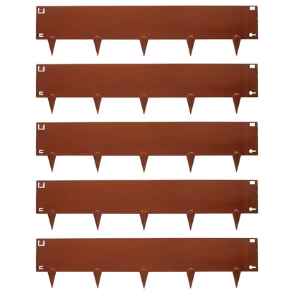 5pc Steel Lawn Edging Set - 5m x 16cm