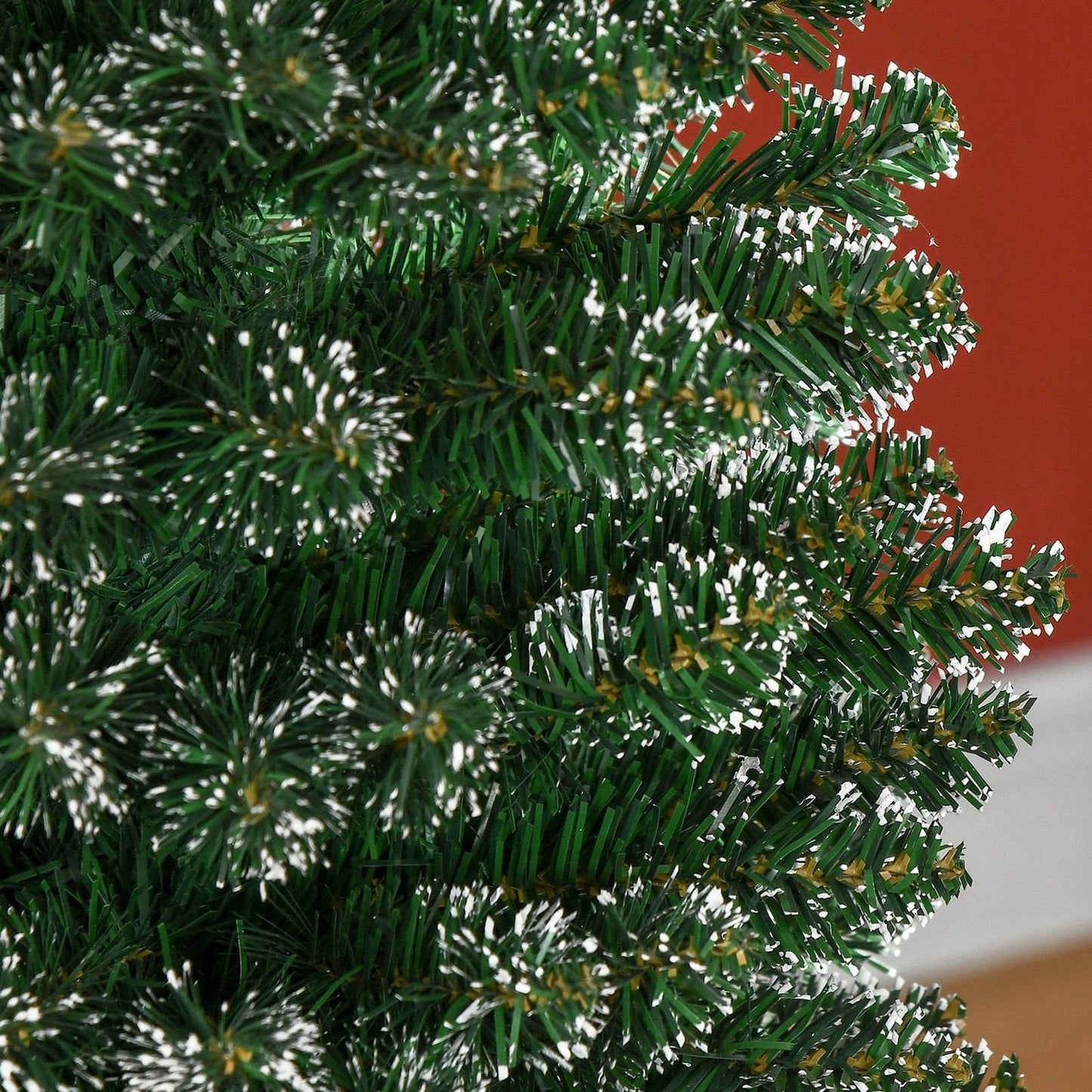 5.5FT Artificial Snow Dipped Christmas Tree Xmas Pencil Tree Holiday Home Indoor Decoration with Foldable Black Stand