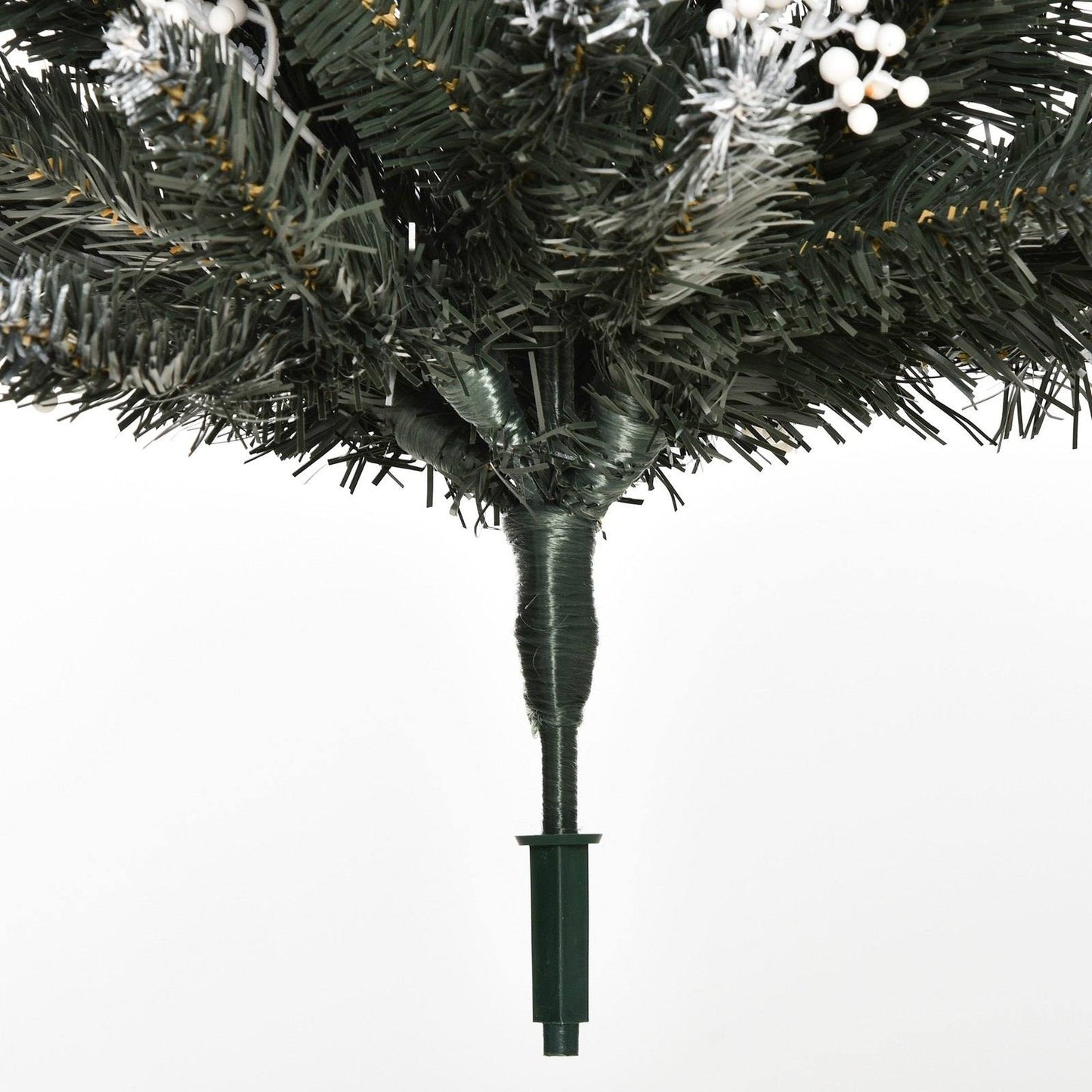 Homcom 4FT Artificial Snow Dipped Christmas Tree Xmas Pencil Tree Holiday Home Indoor Decoration with Foldable Feet Dark Green