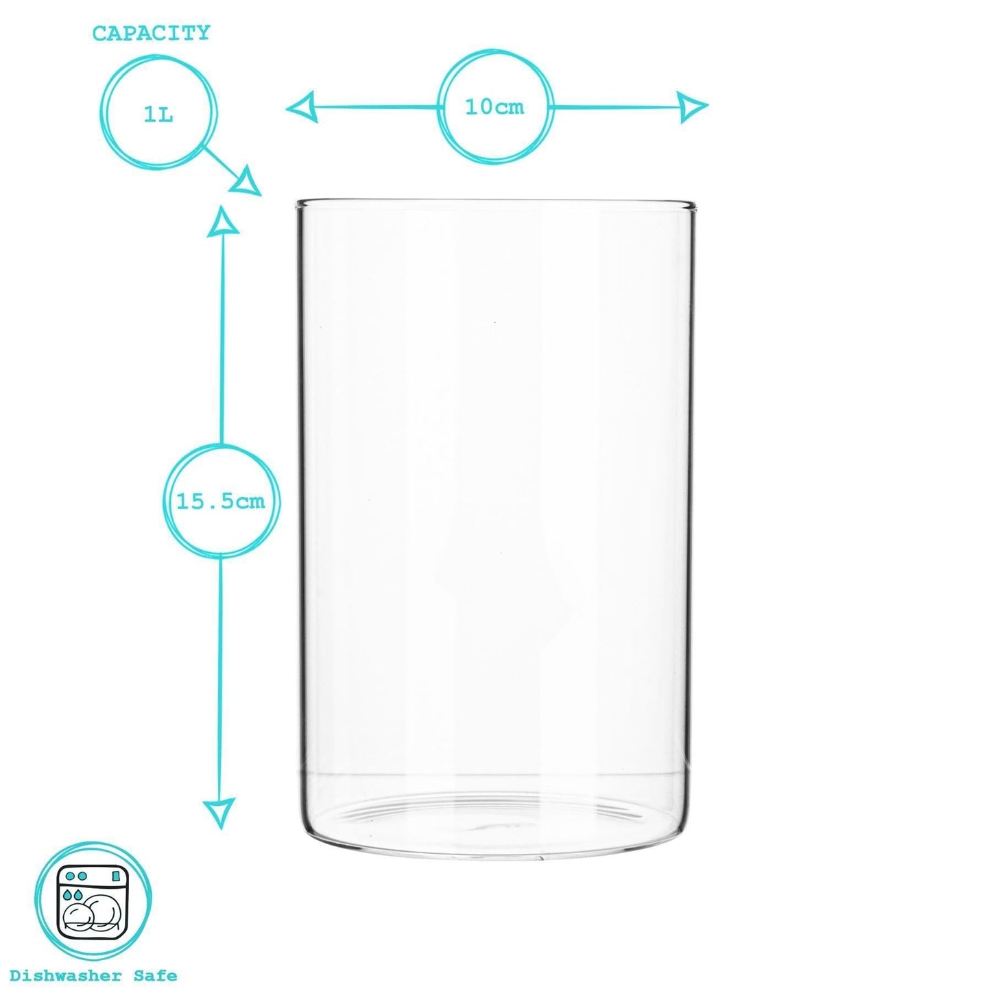 1L Scandi Storage Jar with Metallic Lid