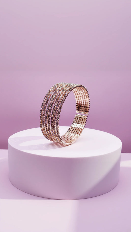 Stretchy Layered Crystal Cuff