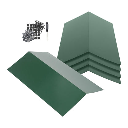 Metal Roofing Ridge Caps - 30 x 60cm - Green - Pack of 5