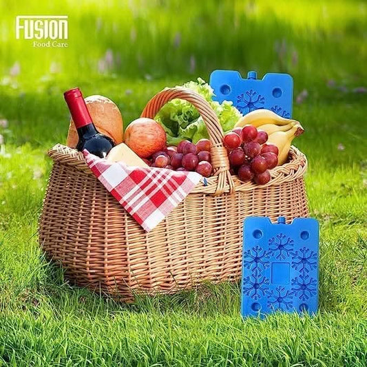 Reusable Ice Packs for Cool Box - Four Pack Freezer Blocks 25x14cm