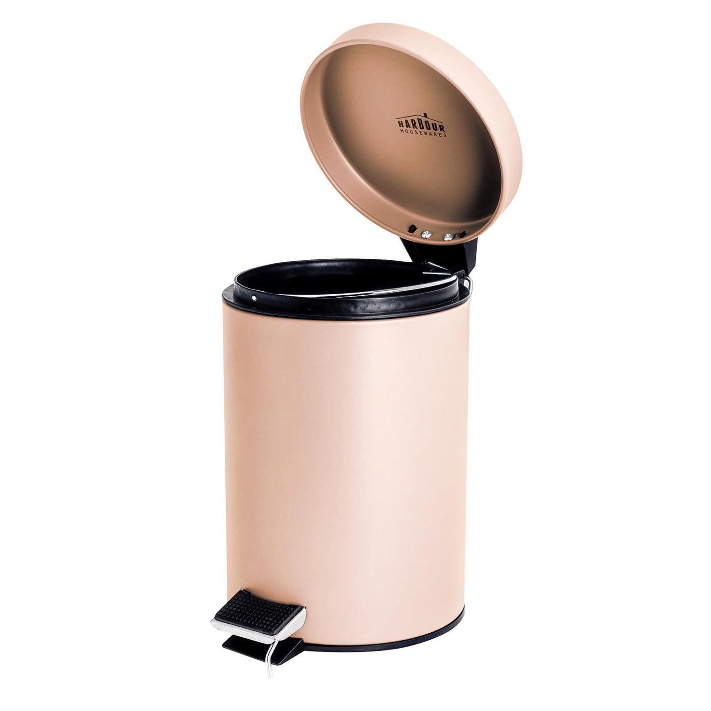 3L Matt Pink Round Stainless Steel Bathroom Pedal Bin