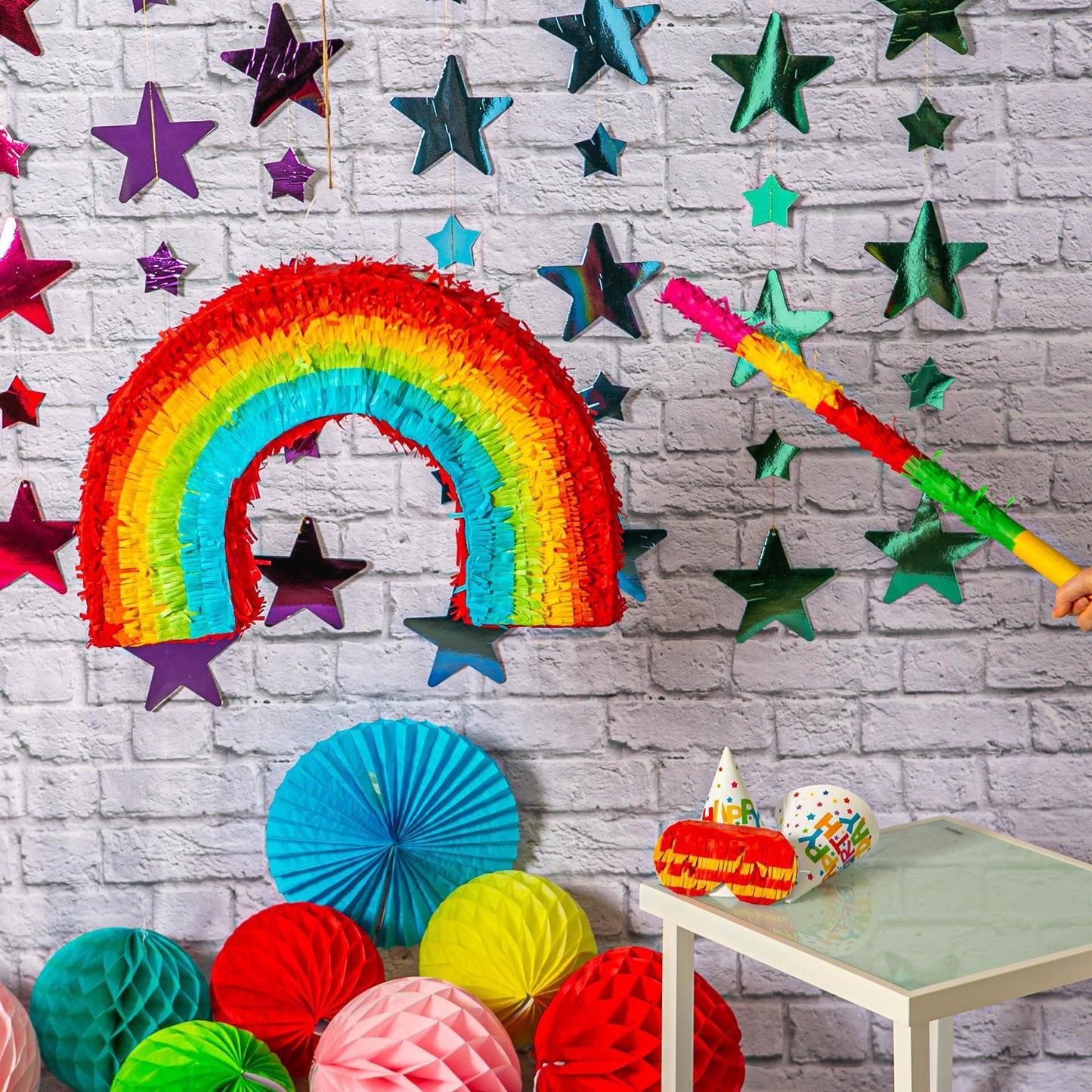 Large Rainbow Pinata Party Set