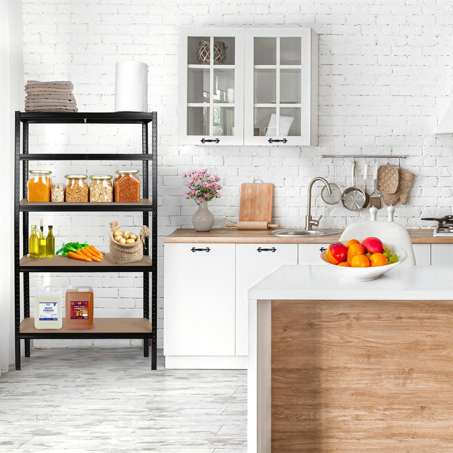 2pc 5-Tier Steel Garage Shelving Units Set - 75 x 30 x 150cm - Galvanised