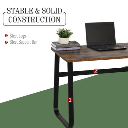 Industrial Writing Desk Simple Study Desk Metal Legs Home Office Workstation