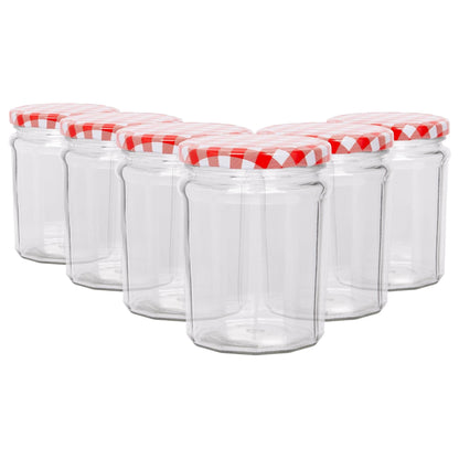 380ml Glass Jam Jars with Lids - Pack of 6