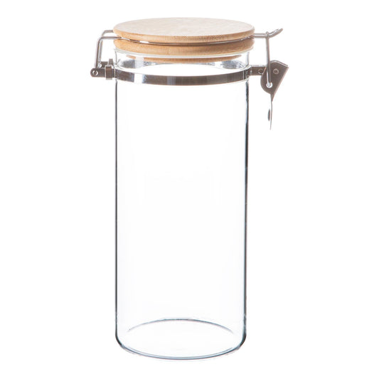 1.4L Glass Storage Jar with Wooden Clip Lid