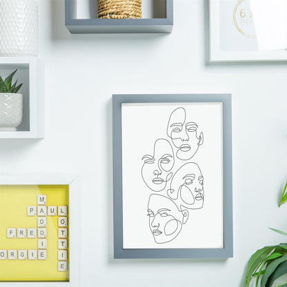 Grey A4 (8" x 12") 3D Shadow Box Frame with A5 Mount