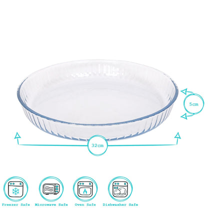 Optical Round Glass Oven Dish - 32cm x 32cm