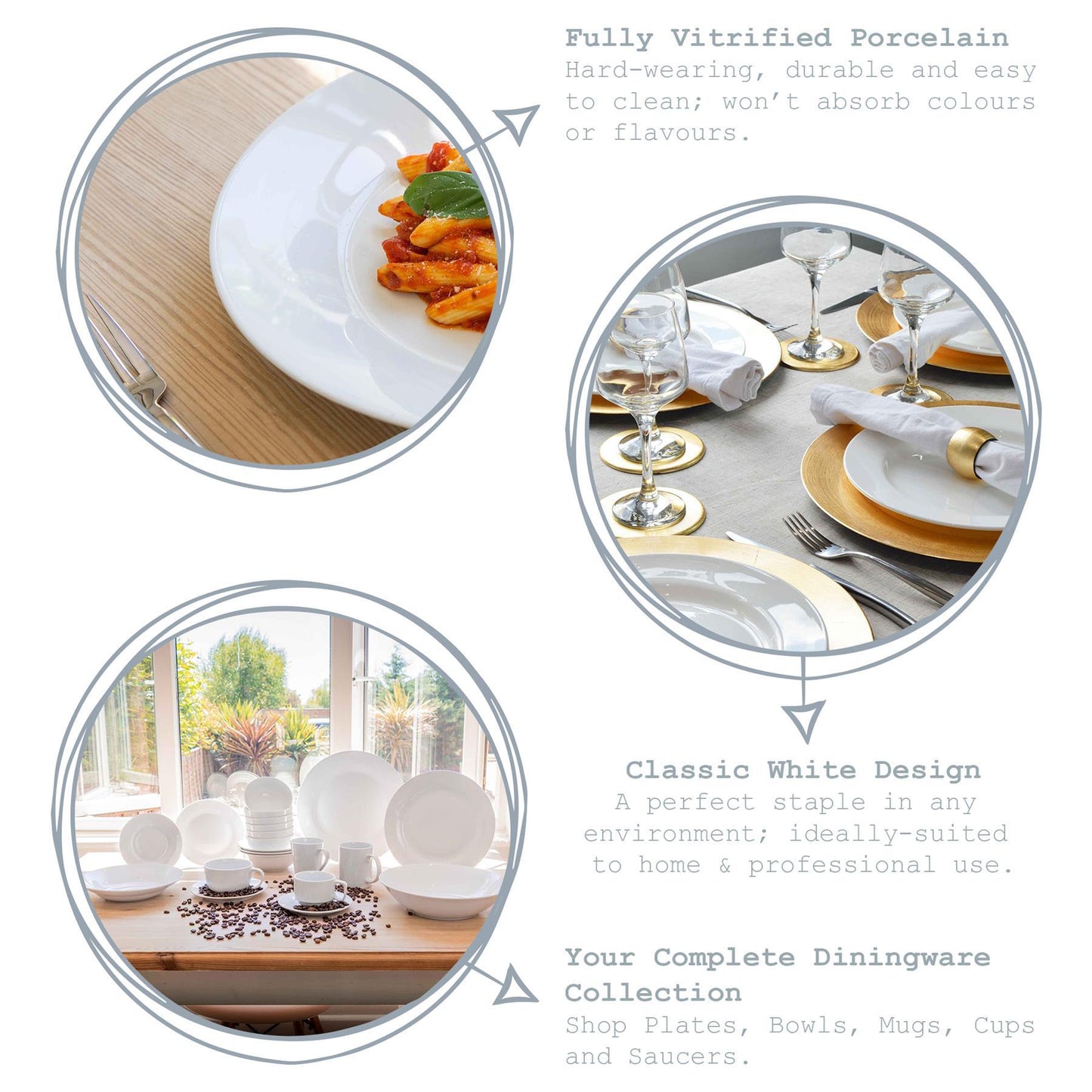 16pc White Dinner Set