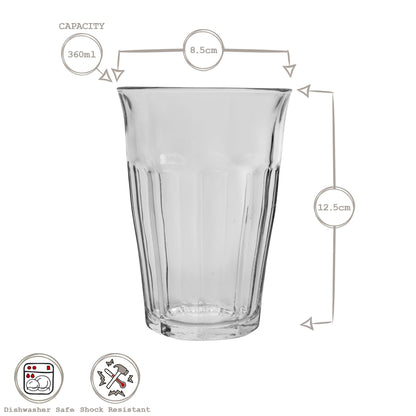 360ml Picardie Highball Glasses - Pack of Six