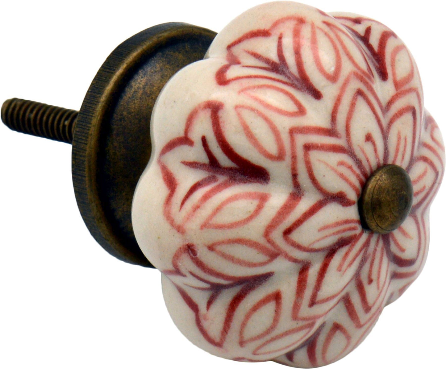 Vintage Floral Ceramic Cabinet Knob