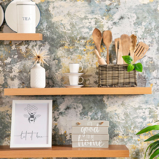 80cm Brown Modern Floating Shelves - Pack of Three