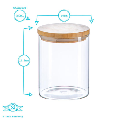 750ml Scandi Storage Jar with Wooden Lid