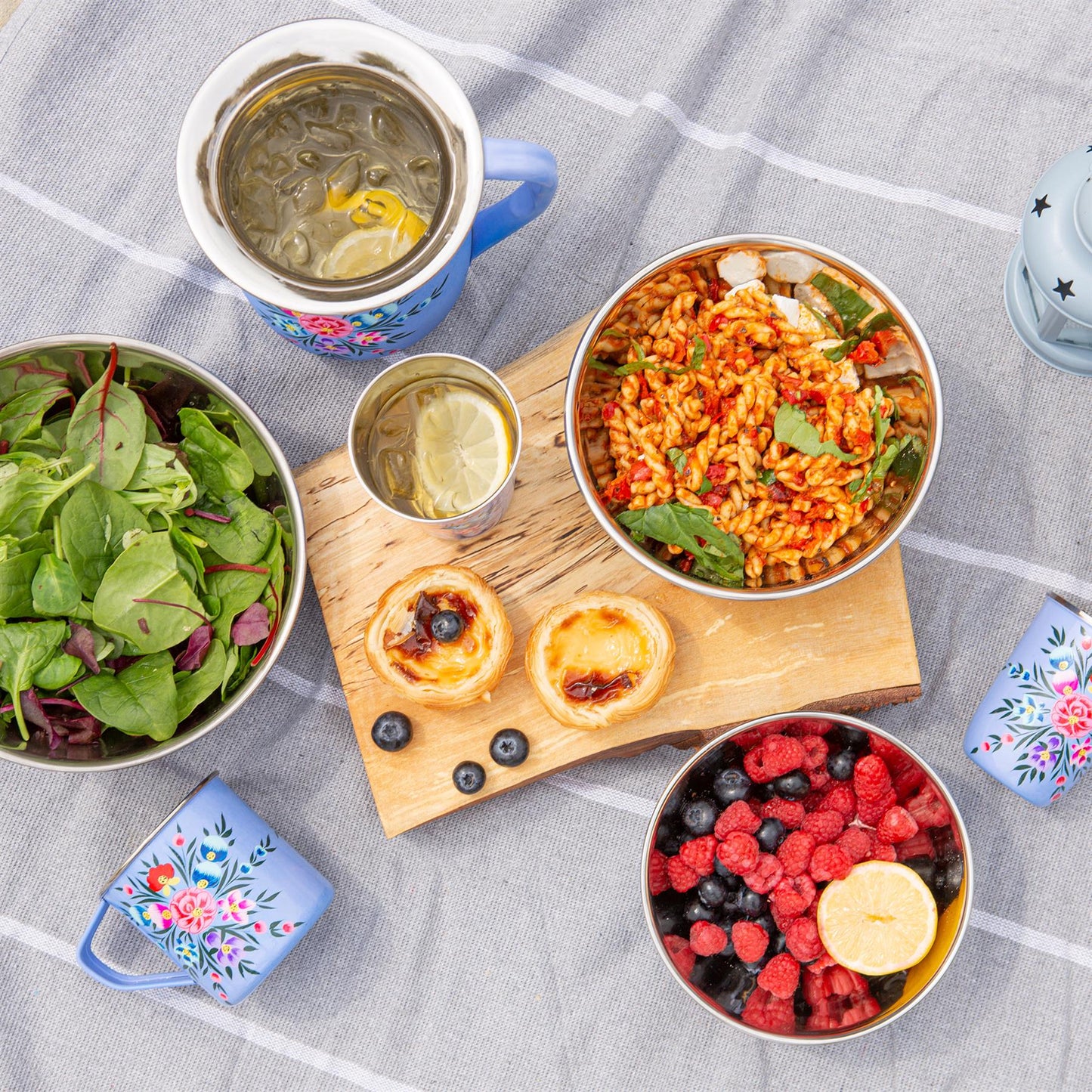 Pansy 16.5cm Stainless Steel Picnic Bowl