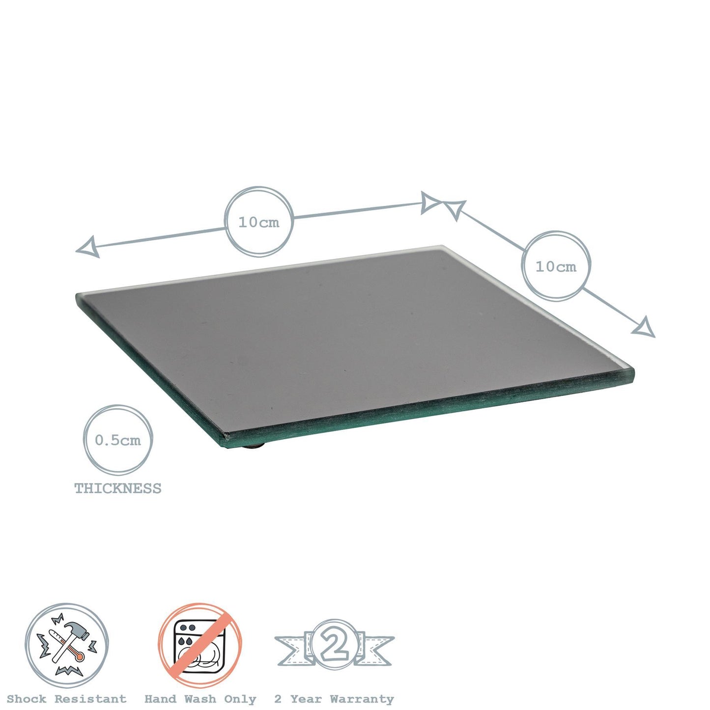 Square Glass Coasters - Pack of Six