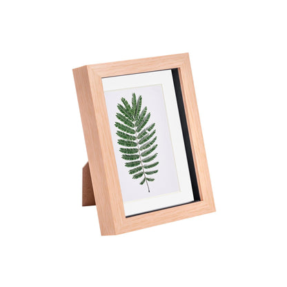 5" x 7" Light Wood 3D Box Photo Frame - with 4" x 6" Mount