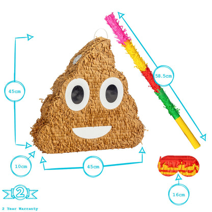 Large Poop Emoji Pinata Party Set
