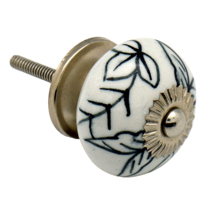 Round Geometric Ceramic Cabinet Knob